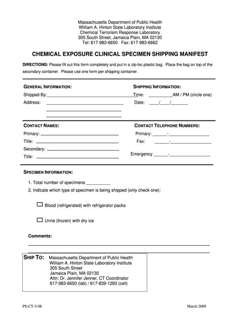 Shipping Manifest Template Fill Online Printable Fillable Blank
