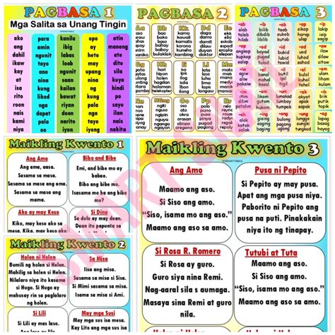 Laminated Pagbasa Poster A Y Educational Chart A4 Size Shopee