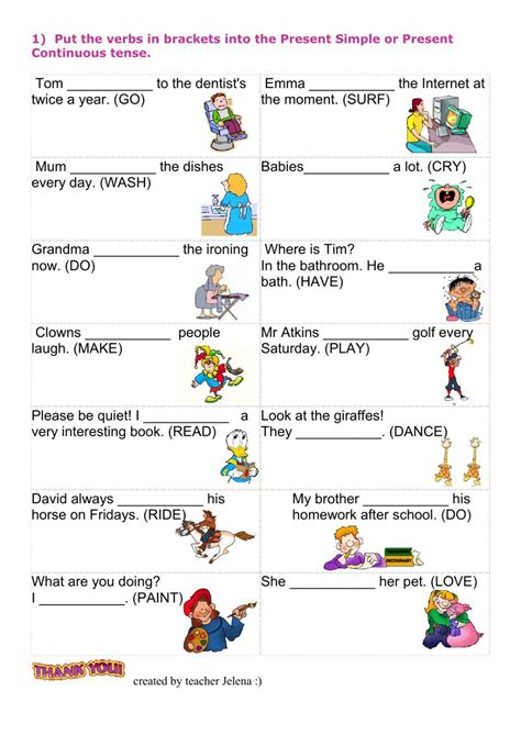 Present Simple And Present Continuous Quiz
