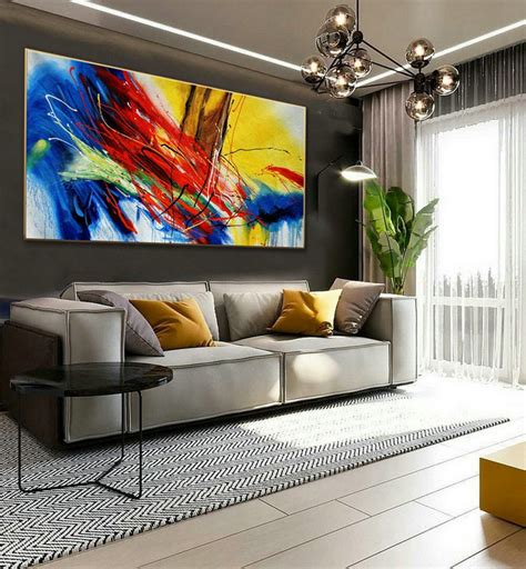 Bright Beautiful Colorful Modern Abstract Wall Art Decor Large