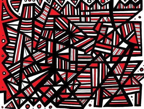 Eloquence Abstract Art Red White Black Drawing By Eddie Alfaro Fine