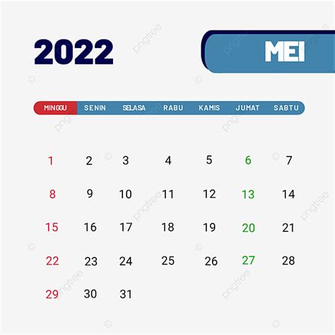 Mei 2022 Calendar Editable Text And Colour Mei 2022 Calendar Png
