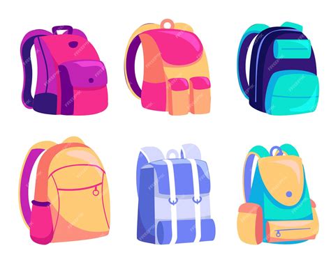 Premium Vector Colored School Backpacks Set Education And Study Back