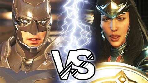 Injustice 2 Batman Vs Wonder Woman Battle Youtube