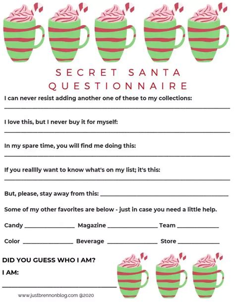21 Printable Secret Santa Questionnaire Templates Artofit