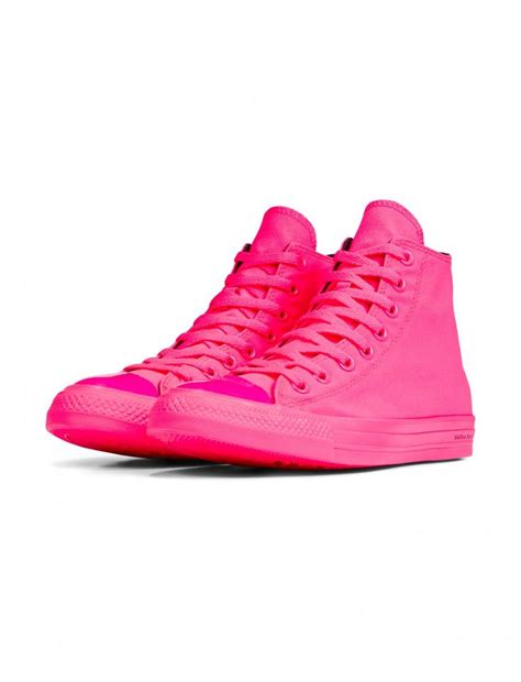 Pink Neon Chuck Taylor All Star High Top Trainers By Converse X Opi
