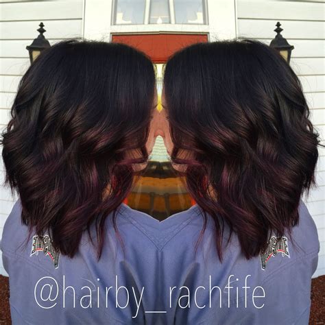 Deep Burgundy Ombre Short Hair Long Bob Purple Hair Hair By Rachel