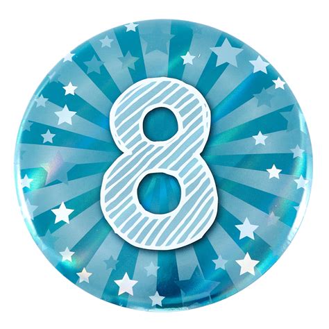 Buy Giant 8th Birthday Badge Blue For Gbp 099 Card Factory Uk