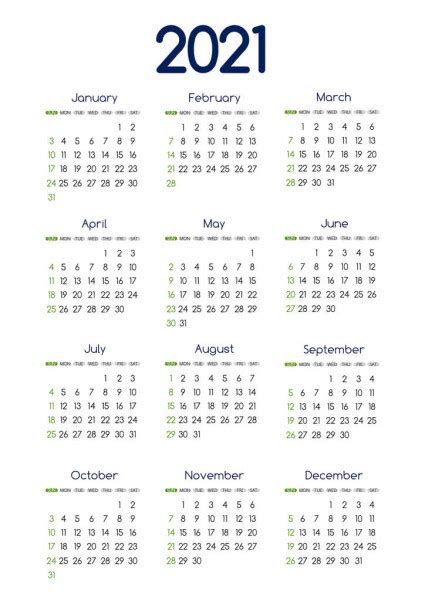 2021 2024 Calendar 2021 Calendar