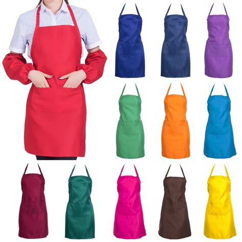 Cuh Cooking Kitchen Apron With Pocket Check Chef Apron Dress For Women