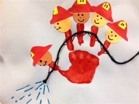 Fireman Handprint Craft