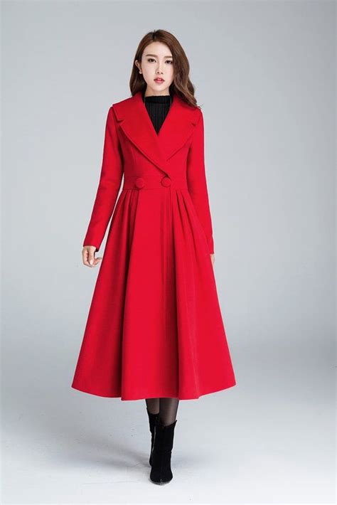 Wool Princess Coat Dress Coat 1950s Vintage Inspired Swing Etsy In