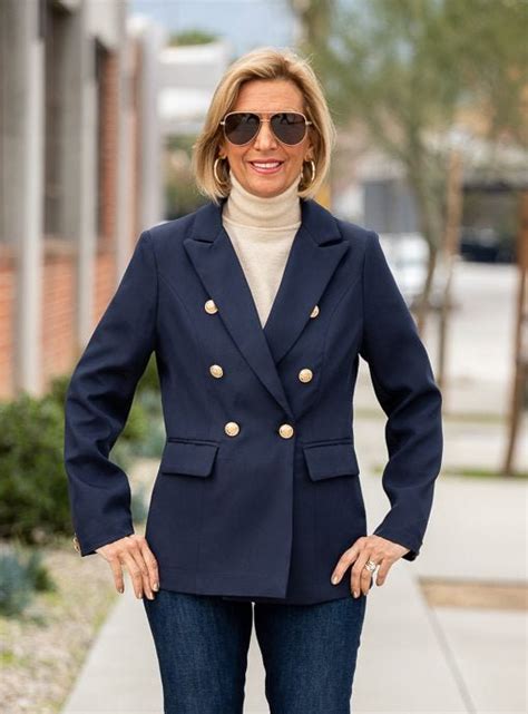 Navy Double Breasted Blazer With Gold Buttons Just Style La