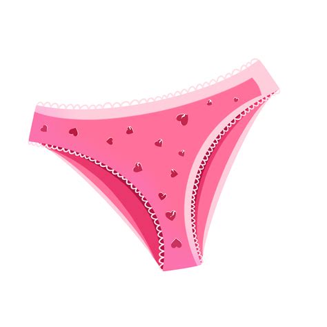 Women Pink Glamor Panties With Heart Pattern On White Background