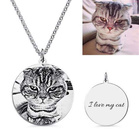 Can these be used on a charm bracelet instead of necklace? Personalized Cat Pet Photo Engraved Necklace Sterling ...