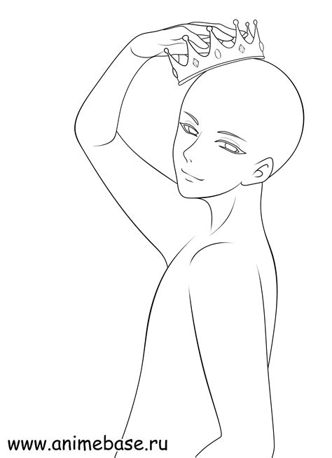 Mens Anime Base Pose Reference Boy With King Crown Drawing Base