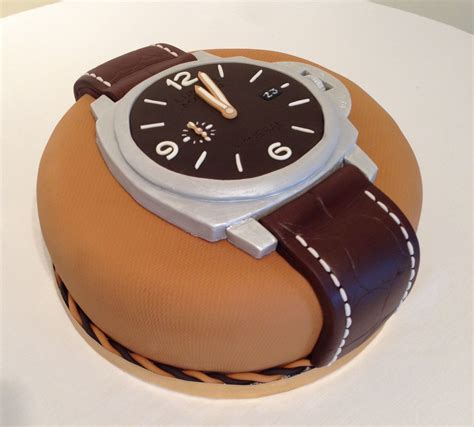 Best tasting, easiest to work with cake for fondant cakes. Panerai 351 Watch Cake with chocolate effect leather strap ...