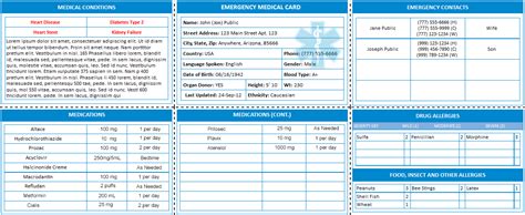 Maybe you would like to learn more about one of these? Emergency Medical Card - Universal Medical Data