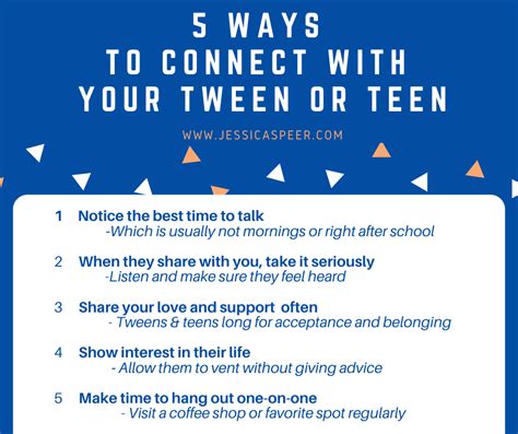 Five Ways To Connect With Tweens And Teens Jessica Speer Author