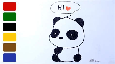 How To Draw A Panda Baby Giant Panda Simple And Cute Youtube