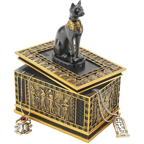 Design Toscano Royal Bastet Egyptian Box In Gold And Ebony And Reviews