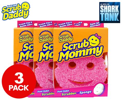 3 x scrub mommy dual sided scrubber sponge pink nz
