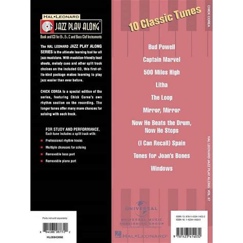 Hal Leonard Jazz Play Along Chick Corea Thomann United States