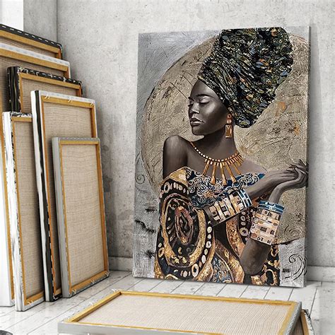 Traditional African Women Wall Art Black Queen Canvas Art Etsy