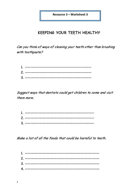 8th Grade Health Worksheets