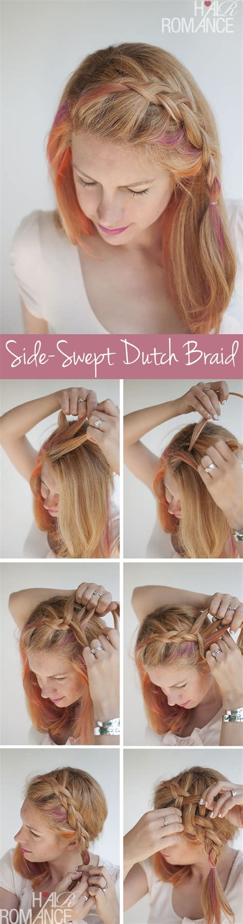 Side Swept Dutch Braid Hairstyle Tutorial Hair Romance