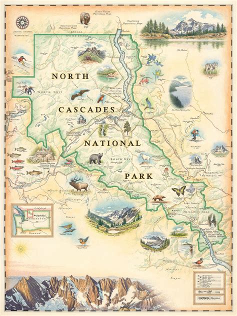 North Cascades National Park Wall Art Poster Authentic Hand Etsy In