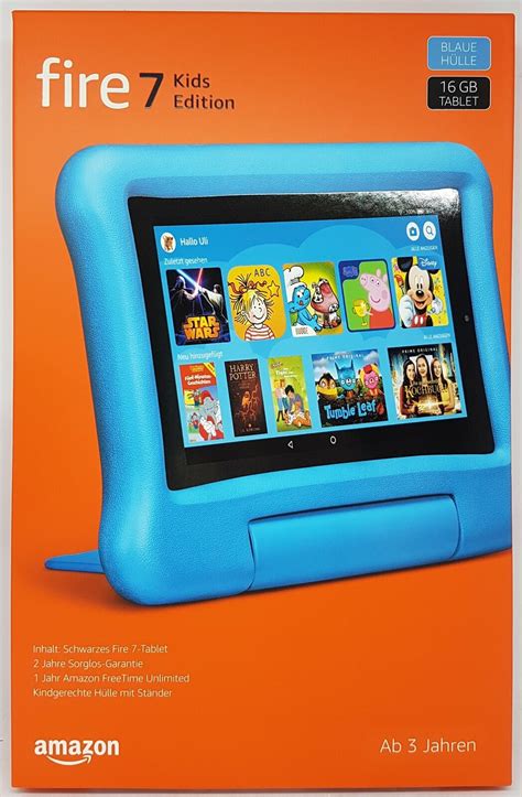Enjoy content on a crisp 7 display, 16 gb internal storage, and up to 7 hours of reading, internet browsing, watching video and listening to music. Amazon Fire 7 Kids Edition-Tablet 2019, 17,7cm (7 Zoll ...