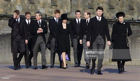 The Royal Family Attending The Funeral Of Princess Margaret At St ...