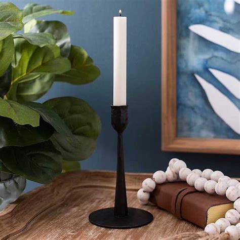 Crystorama, possini, adagio, george kovacs, kichler Black Iron Taper Candle Holder, 8 in in 2020 | Taper ...