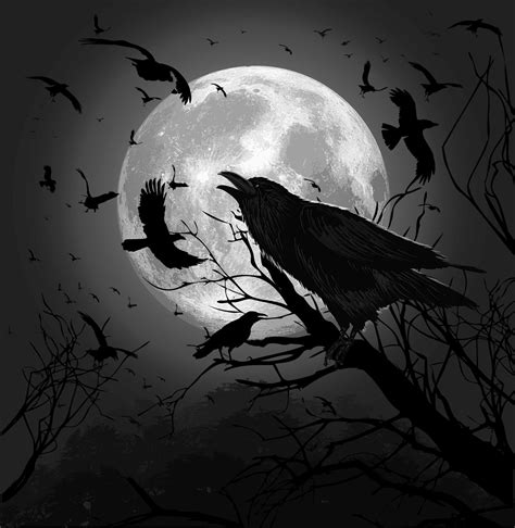 Raven Moon Beautiful Dark Art Crow Art Raven Art
