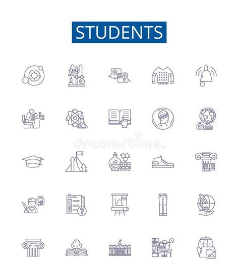 Students Line Icons Signs Set Design Collection Of Students Learners