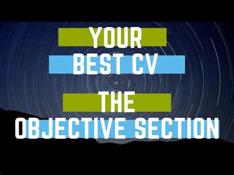 Often, the person screening resumes will have a number of different positions that need to be filled. Your CV. Writing the 'Objective' section (with example ...