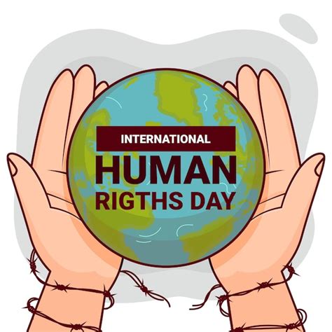 Premium Vector International Human Rights Day Campaign With Two Hand