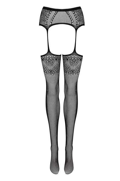 obsessive women s mesh sexy garter stockings s225 black