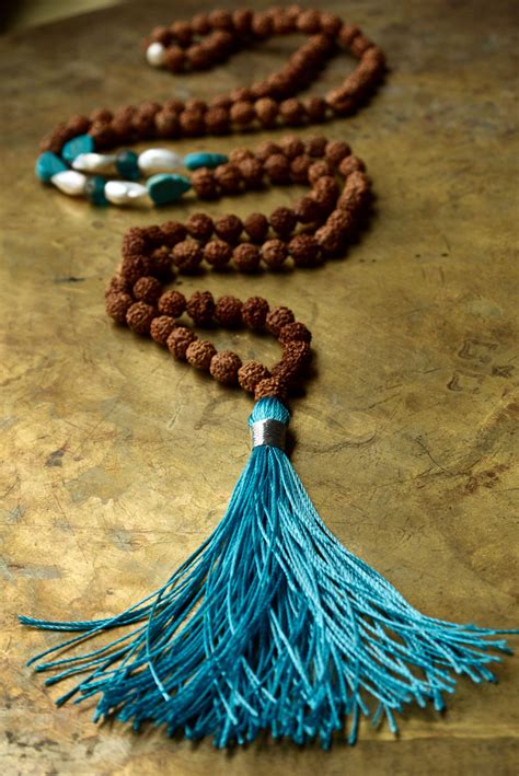 Long Bohemian Beaded Tassel Necklace With Shades Of Brown And Turquoise