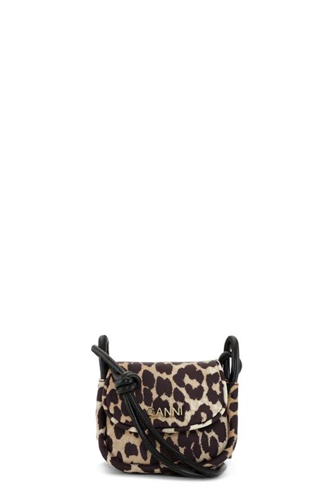 Leopard Knot Mini Flap Over Bag Ganni Us