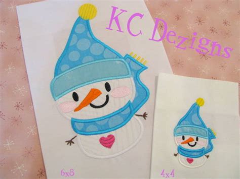 Snowman With Heart Applique 3 Sizes Products Swak Embroidery Kc