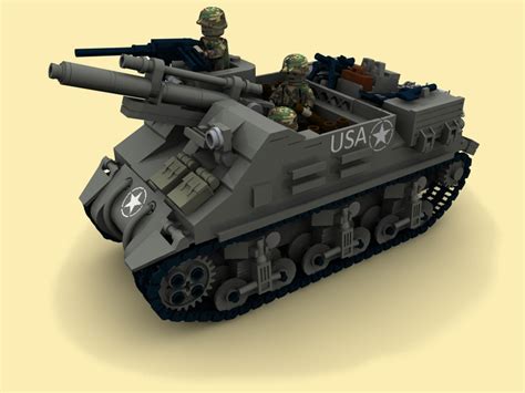 Custom Instruction M7 Priest Artillery Tank Wwii Ww2 Pdf Made Of Lego