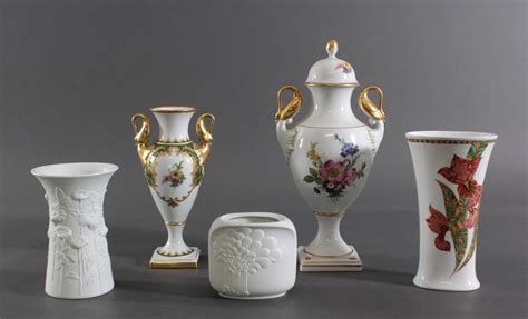 Fünf Vasen Alboth And Kaiser Porzellan Badisches Auktionshaus