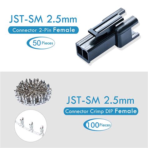Buy 300 Pieces 2 5mm Pitch JST SM JST Connector Kit 2 5mm Pitch Male