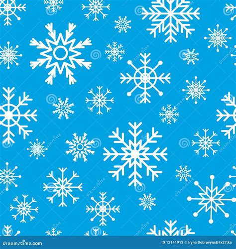 Seamless Snowflakes Pattern Stock Vector Illustration Of Icon Group