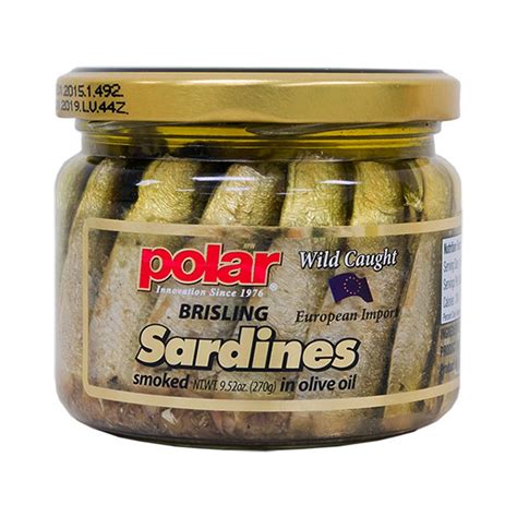 Mw Polar Smoked Brisling Sardines In Olive Oil In Jar 95 Oz Walmart