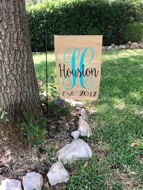 Personalized Garden Flag Burlap Rustic Decor For Yard Flags Etsy In