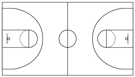 Simple Basketball Court Template Basketball Courts Vector