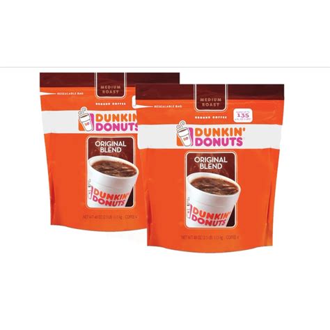 2 Pack Dunkin Donuts Ground Coffee 40 Oz Each